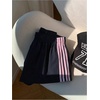 image:imageMakeMeChic Womens Striped Summer Shorts Workout Running Shorts Mini Micro Sweat Track Shorts Gym Athletic WearRoyal Blue
