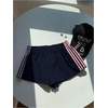 image:imageMakeMeChic Womens Striped Summer Shorts Workout Running Shorts Mini Micro Sweat Track Shorts Gym Athletic WearRoyal Blue