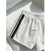 image:imageMakeMeChic Womens Striped Summer Shorts Workout Running Shorts Mini Micro Sweat Track Shorts Gym Athletic WearWhite Lace