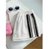 image:imageMakeMeChic Womens Striped Summer Shorts Workout Running Shorts Mini Micro Sweat Track Shorts Gym Athletic WearWhite Lace