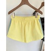 image:imageMakeMeChic Womens Striped Summer Shorts Workout Running Shorts Mini Micro Sweat Track Shorts Gym Athletic WearYellow and Blue