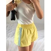 image:imageMakeMeChic Womens Striped Summer Shorts Workout Running Shorts Mini Micro Sweat Track Shorts Gym Athletic WearYellow and Blue
