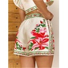image:imageMakeMeChic Womens Summer Boho Mini Shorts Floral Tropical Print High Waisted Hawaiian Micro ShortsMulticolor