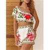 image:imageMakeMeChic Womens Summer Boho Mini Shorts Floral Tropical Print High Waisted Hawaiian Micro ShortsMulticolor