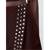 image:imageMakeMeChic Womens Summer Punk Y2K Rivet Studded Micro Shorts Wrap Low Waisted Wide Leg Mini SkortsRust Brown