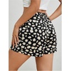 image:imageMakeMeChic Womens Summer Shorts Casual Floral Wide Leg High Waist Petite Mini ShortsBlack