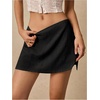 image:imageMakeMeChic Womens Summer Skirt Shorts Low Waisted Zip Back Wide Leg Split Hem Y2K SkortsBlack