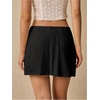 image:imageMakeMeChic Womens Summer Skirt Shorts Low Waisted Zip Back Wide Leg Split Hem Y2K SkortsBlack