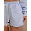image:imageMakeMeChic Womens Summer Striped Shorts Drawstring High Waist Wide Leg Beach Shorts LoungewearBlue and White