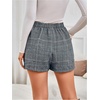 image:imageMakeMeChic Womens Summer Wrap Dressy Shorts Business Casual Tie Plaid Mini Skirt Work Office Skort Wedding GuestBlack and Blue