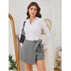 image:imageMakeMeChic Womens Summer Wrap Dressy Shorts Business Casual Tie Plaid Mini Skirt Work Office Skort Wedding GuestBlack and White