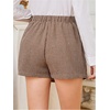 image:imageMakeMeChic Womens Summer Wrap Dressy Shorts Business Casual Tie Plaid Mini Skirt Work Office Skort Wedding GuestBrown