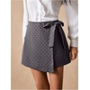 image:imageMakeMeChic Womens Summer Wrap Dressy Shorts Business Casual Tie Plaid Mini Skirt Work Office Skort Wedding GuestGrey