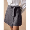 image:imageMakeMeChic Womens Summer Wrap Dressy Shorts Business Casual Tie Plaid Mini Skirt Work Office Skort Wedding GuestGrey