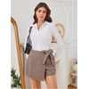 image:imageMakeMeChic Womens Summer Wrap Dressy Shorts Business Casual Tie Plaid Mini Skirt Work Office Skort Wedding GuestKhaki