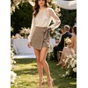 image:imageMakeMeChic Womens Summer Wrap Dressy Shorts Business Casual Tie Plaid Mini Skirt Work Office Skort Wedding GuestKhaki