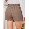 image:imageMakeMeChic Womens Summer Wrap Dressy Shorts Business Casual Tie Plaid Mini Skirt Work Office Skort Wedding GuestKhaki
