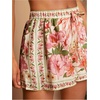 image:imageMakeMeChic Womens Tropical Vacation Shorts Drawstring High Waist Wide Leg Boho Summer ShortsTropical Pink