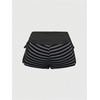 image:imageMakeMeChic Womens Y2K Gothic Striped Micro Shorts Grunge Low Rise Drawstring Mini ShortsBlack Striped