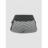 image:imageMakeMeChic Womens Y2K Gothic Striped Micro Shorts Grunge Low Rise Drawstring Mini ShortsWhite