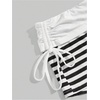 image:imageMakeMeChic Womens Y2K Gothic Striped Micro Shorts Grunge Low Rise Drawstring Mini ShortsWhite and Black