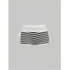 image:imageMakeMeChic Womens Y2K Gothic Striped Micro Shorts Grunge Low Rise Drawstring Mini ShortsWhite and Black