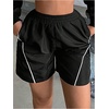 image:imageMakeMeChic Womens Y2k Elastic High Waist Track Shorts Pocket Workout Running ShortsBlack