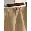 image:imageWomens Dressy Shorts Pleated Work Office Dressy Wide Leg Business ShortsKhaki