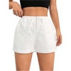image:imageMAKEMECHIC Womens Summer Linen Shorts Beach Vacation Casual Lounge Shorts with PocketWhite
