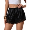 image:imageMAKEMECHIC Womens Y2K Summer Satin Floral Lace Mini Shorts Party Low Waist Micro ShortsBlack