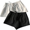 image:imageMakeMeChic Womens 2 Pack Linen Shorts Striped Gingham Summer Beach Pajama Boxer ShortsBlack White