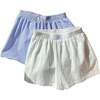 image:imageMakeMeChic Womens 2 Pack Lounge Shorts Striped Elastic High Waist Summer Boxer ShortsMulticolor