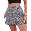 image:imageMakeMeChic Womens Boho Casual Mini Shorts Cute Floral Ruffle Skorts High Waisted Flowy Skirts Summer Vacation ShortsBlack Ditsy Floral