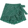 image:imageMakeMeChic Womens Boho Casual Mini Shorts Cute Floral Ruffle Skorts High Waisted Flowy Skirts Summer Vacation ShortsMulti Dark Green