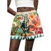 image:imageMakeMeChic Womens Boho Summer Shorts Vacation Low Rise Tropical Print Wide Leg Beach ShortsMulticolor