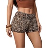 image:imageMakeMeChic Womens Cheetah Print Shorts Mini Ruffle Shorts Bloomers Micro BoyshortsBrown