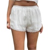 image:imageMakeMeChic Womens Contrast Lace Shorts Elastic Low Waist Lounge Shorts
