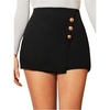 image:imageMakeMeChic Womens Dressy Shorts Button High Waisted Warp Skirt Business Casual SkortsBlack