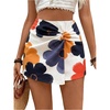 image:imageMakeMeChic Womens Floral Boho Shorts Twist Front Elastic Waist Summer Beach Vacation ShortsFloral Print White