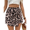 image:imageMakeMeChic Womens Floral Boho Shorts Twist Front Elastic Waist Summer Beach Vacation ShortsLeopard Print Brown
