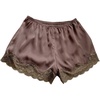 image:imageMakeMeChic Womens Lace Micro Mini Shorts Low Rise Satin Silk Summer Coquette Lounge ShortsBrown