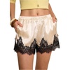 image:imageMakeMeChic Womens Satin Lace Shorts Summer Wide Leg Lounge Pajama Silk Mini ShortsMulticolor