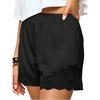 image:imageMakeMeChic Womens Satin Lace Shorts Y2k Mini Boxers Slip Shorts Lounge Bottoms StreetwearBlack
