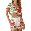 image:imageMakeMeChic Womens Summer Boho Mini Shorts Floral Tropical Print High Waisted Hawaiian Micro ShortsMulticolor