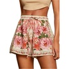 image:imageMakeMeChic Womens Tropical Vacation Shorts Drawstring High Waist Wide Leg Boho Summer ShortsTropical Pink