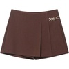 image:imageMakeMeChic Womens Wrap High Waist Shorts Chain Zip Side Y2K Summer SkortsBrown
