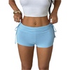 image:imageMakeMeChic Womens Y2K Gothic Striped Micro Shorts Grunge Low Rise Drawstring Mini ShortsClean Blue