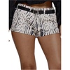 image:imageMakeMeChic Womens Zebra Striped Mini Shorts Leather Low Rise Y2K Party Micro ShortsMulticolor