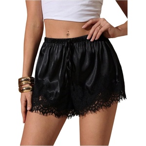 image:imageMAKEMECHIC Womens Y2K Summer Satin Floral Lace Mini Shorts Party Low Waist Micro ShortsBlack