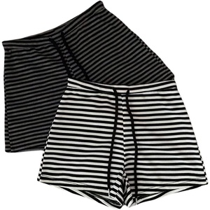 image:imageMakeMeChic Womens 2 Pack Striped Micro Mini Shorts Drawstring Summer Lounge ShortsMulticolor